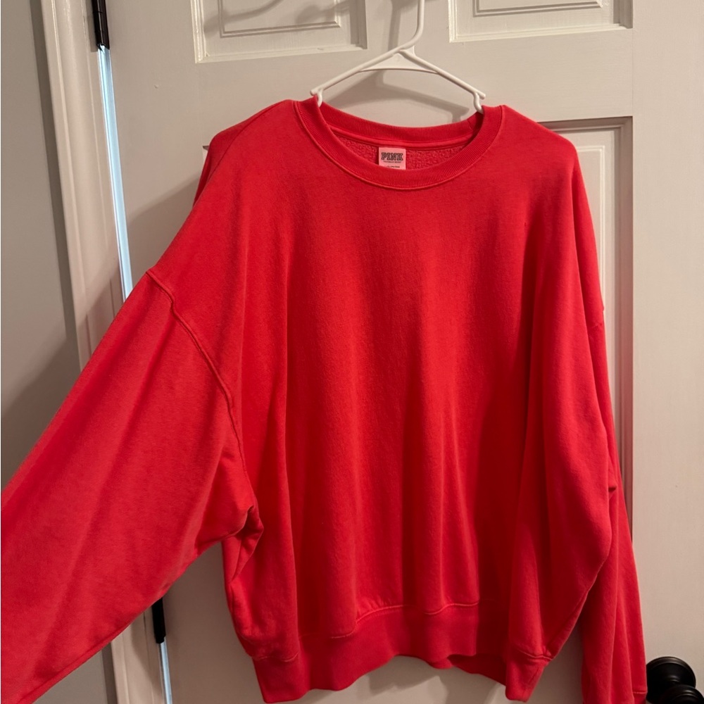 PINK Victoria's Secret Bright Red Crewneck Sweatshirt